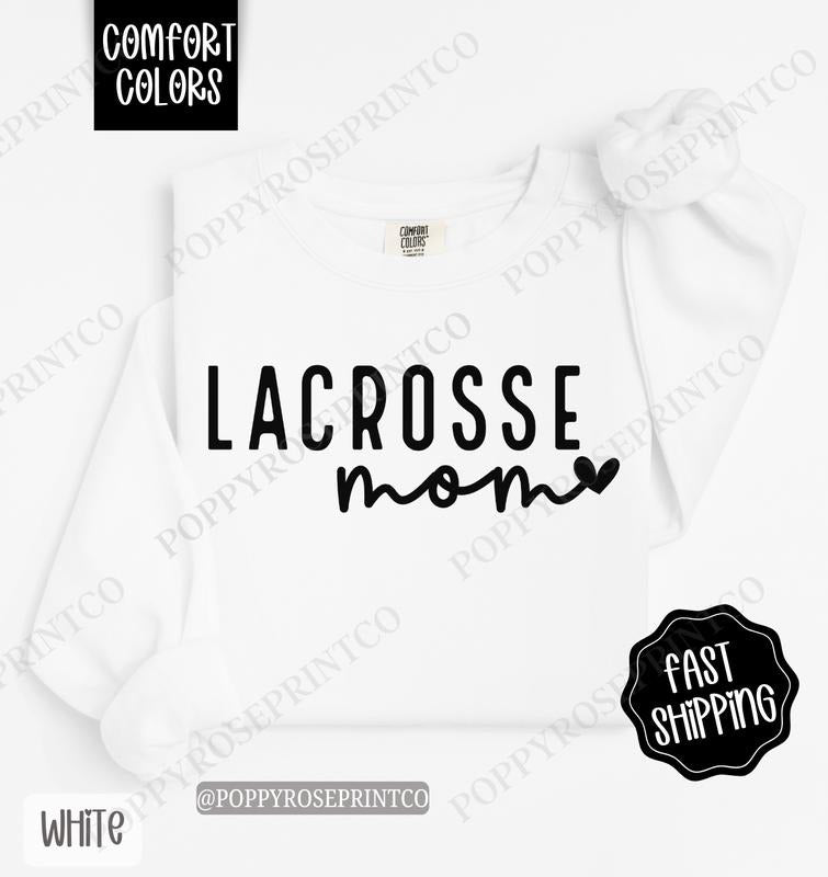 Lacrosse Comfort Colors Sweatshirt, Lacrosse Mom Women's Crewneck, Cute Lacrosse Mom Women's Sweater T-Shirts, Hoodie