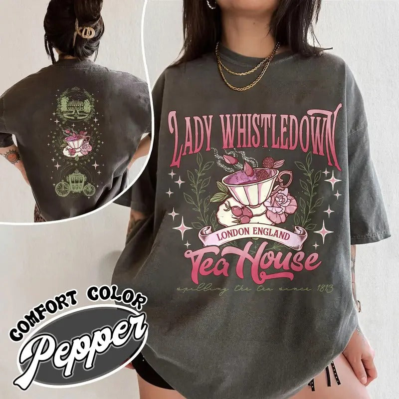 Lady Whistledown Tea House Comfort Color Shirt, Spill the Tea Lady Whistledown Shirt, Lady Whistledown Shirt, Lady...