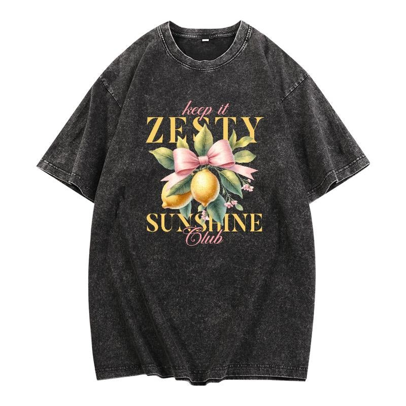 Laid - back Washed T - Shirt: Embrace Positivity with 'Keep it Zesty' Motif style 02 Hoodie, Sweatshirt | HypeDripTees.com