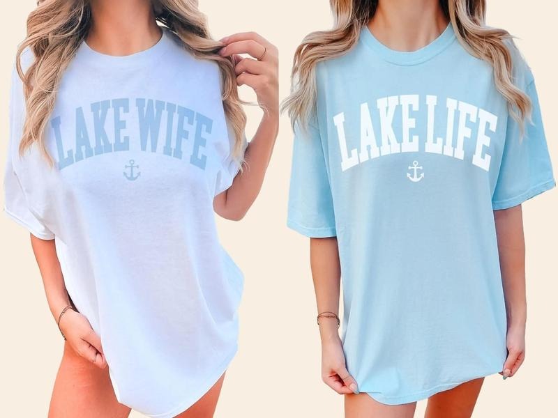 Lake Wife Lake Life Shirt - Nautical Beach T-Shirt, Unisex Fit, 100% Cotton, Casual Graphic Design, Suitable for Summer...