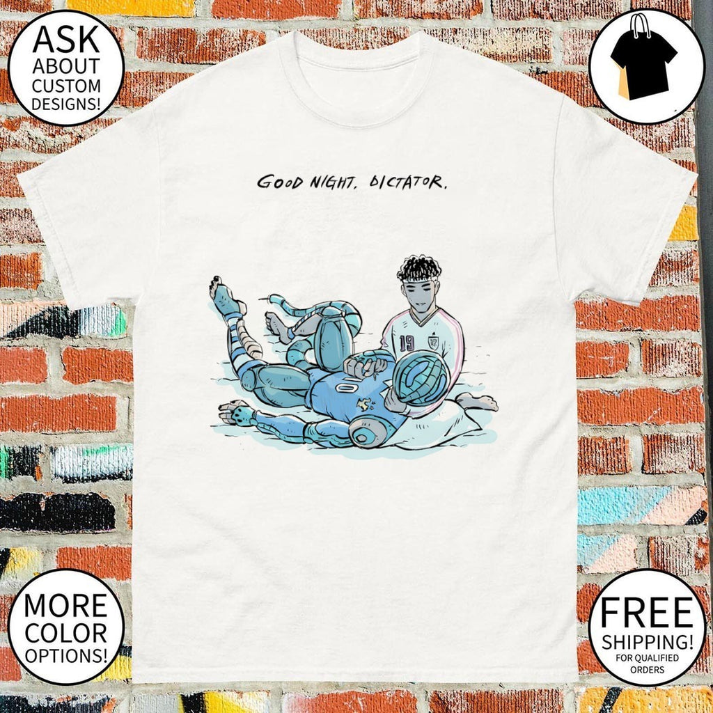Lamine Yamal carry Kylian Mbappe Spain Soccer World Cup 2026 Good night dictator meme shirt