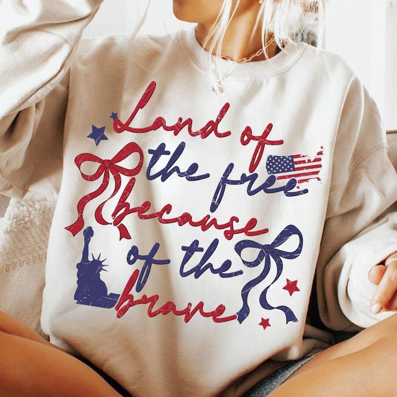 Land Of The Free Because Of The Brave Shirt, Retro 4th of July Shirt, America Coquette Shirt, Retro USA , Independence...