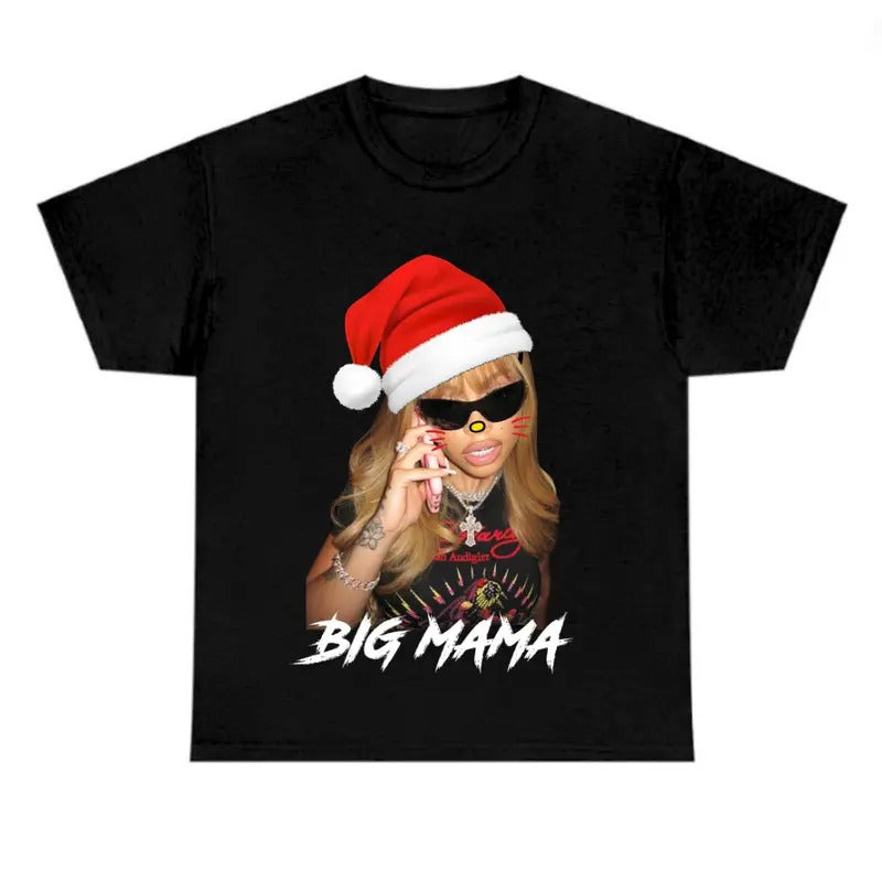 Lattooo Santa Red Kitty Graphic Rap Tee, Christmas Shirt Hoodie, Sweatshirt | HypeDripTees.com