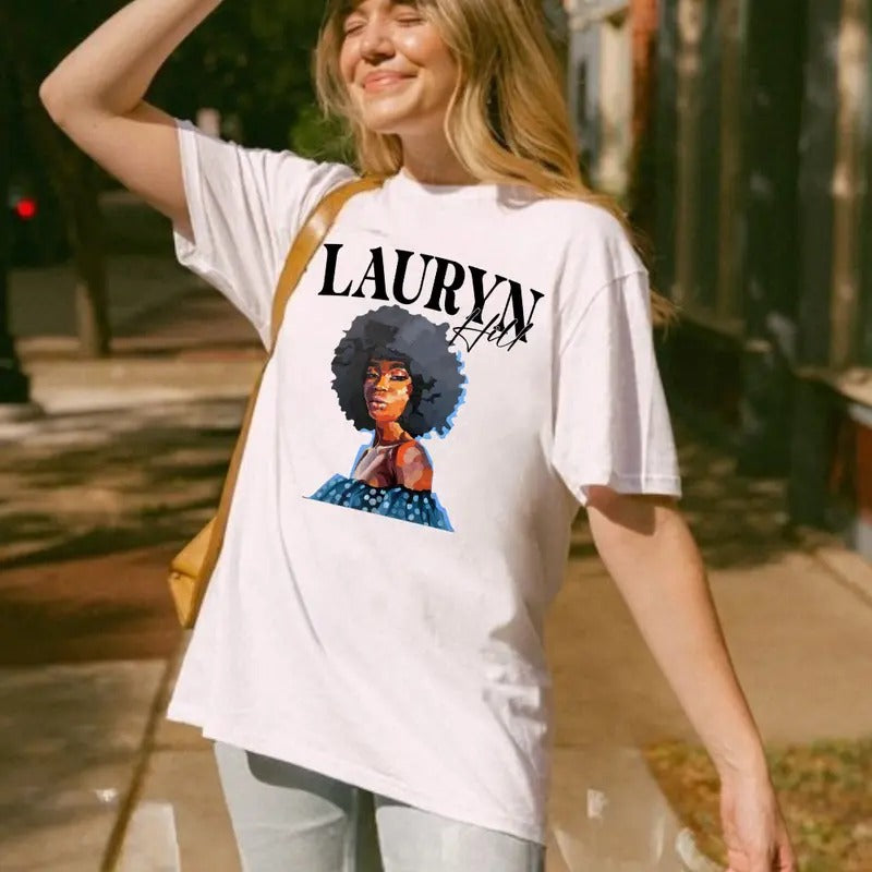 Lauryn Hill Graphic T-Shirt Medium Casual Top for Men and Women Fans Gift Hoodie, Sweatshirt | HypeDripTees.com