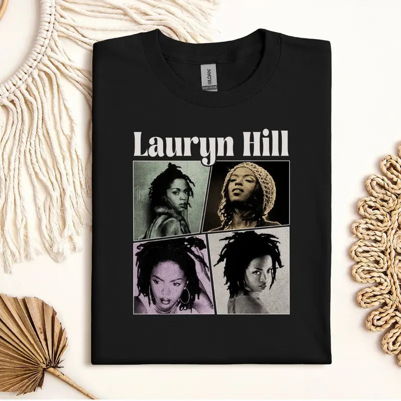 Lauryn Hill Retro Graphic T-Shirt Crewneck Cotton Crewneck Cotton Hoodie, Sweatshirt | HypeDripTees.com