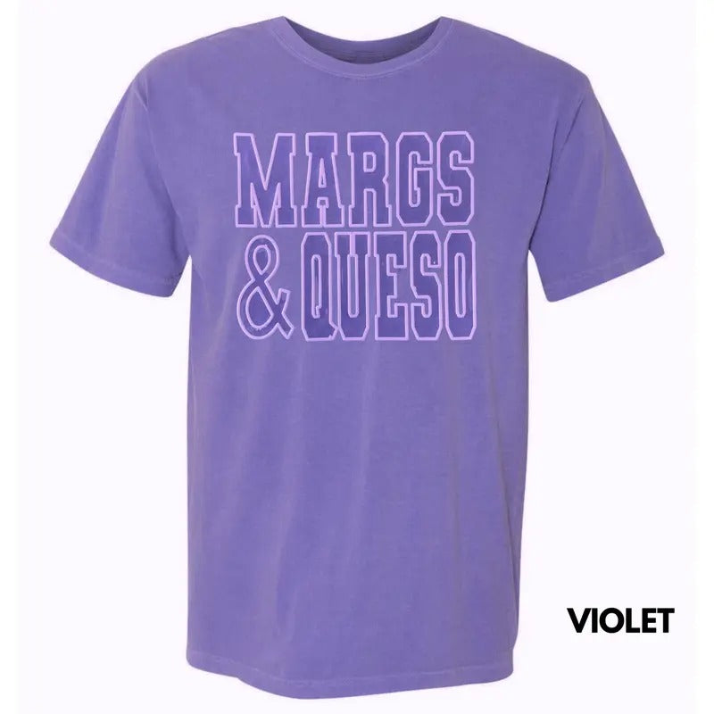 Lavender Margs & Queso Puff Comfort Colors T-Shirt Hoodie, Sweatshirt | HypeDripTees.com