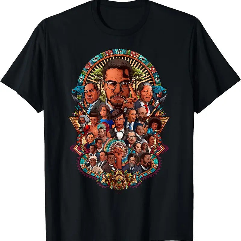 Leaders Collage Inspirational Black History African Pride T-Shirt | Unisex cotton tee Gifts, Crewneck Hoodie, Sweatshirt