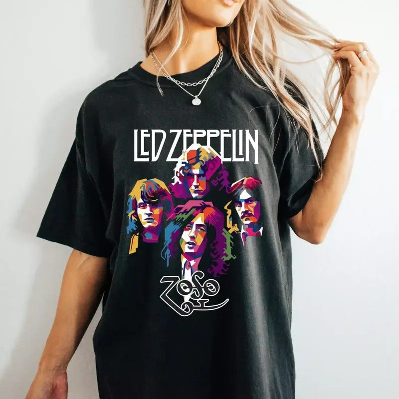 Led Zeppelin Zoso Rock Band Tee Unisex Quality Heavy Cotton T-SHIRT S-3XL Top Womenswear Hoodie, Sweatshirt