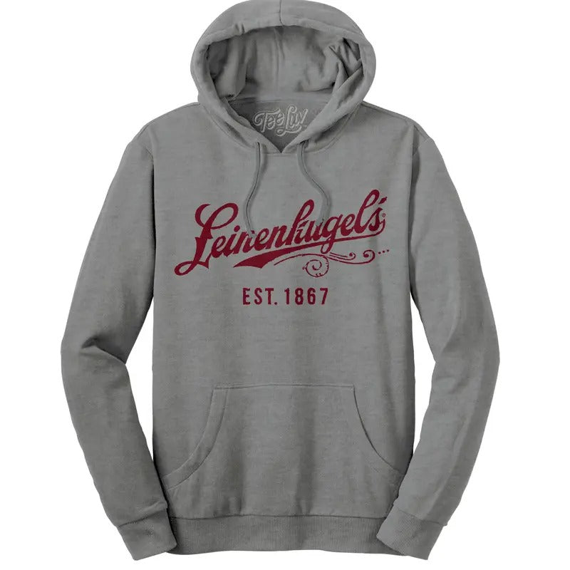 Leinenkugel's Beer Logo Pullover Hooded Sweatshirt - Gray T-Shirts, Hoodie | HypeDripTees.com