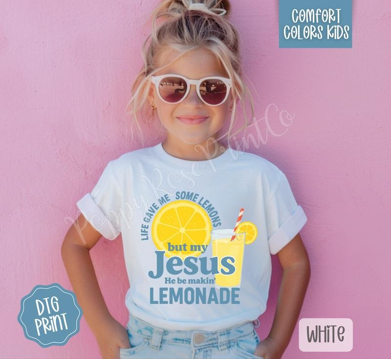 Lemonade Youth Comfort Colors Tshirt, Religious Tee for Kids Hoodie, Sweatshirt | HypeDripTees.com