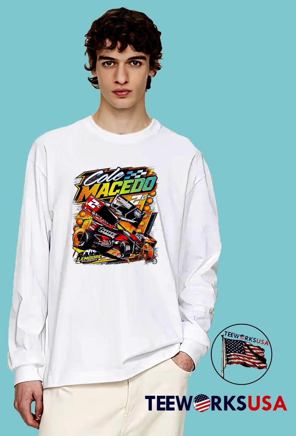 Lemoore California Cole Macedo NOS Highside Sprint Car T-Shirt