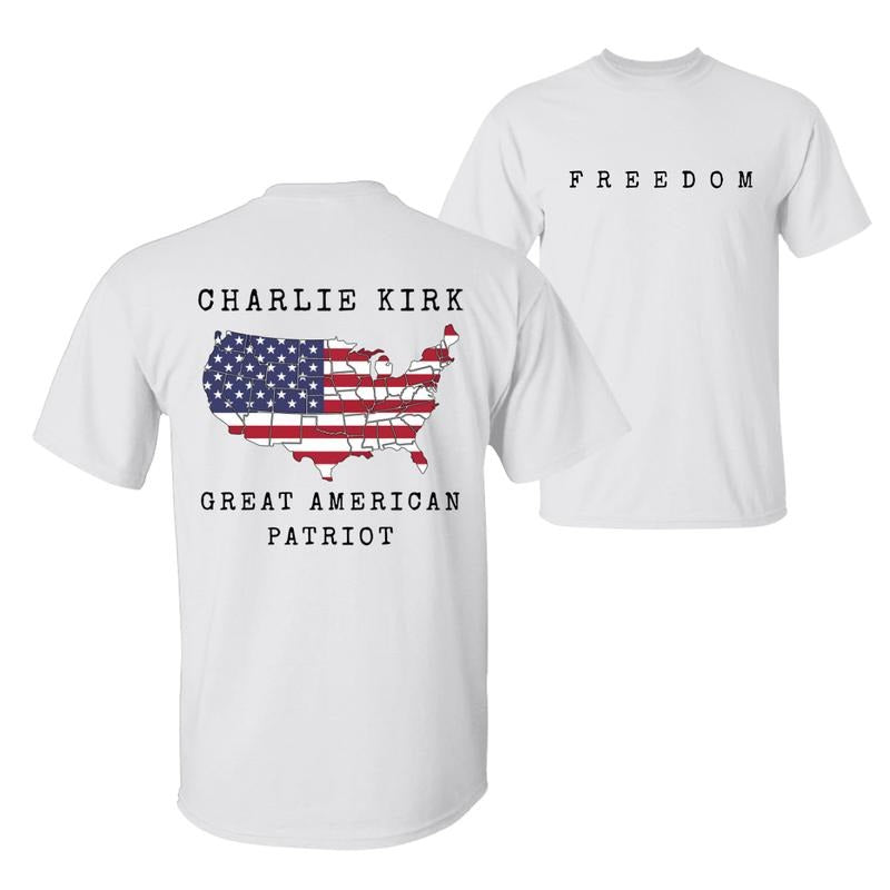 Lengends Never Die Charlie Kirk Freedom A True Patriot T-Shirt, Charlie Kirk Shot Dead at Utah College Event Tee, 2 Sided...