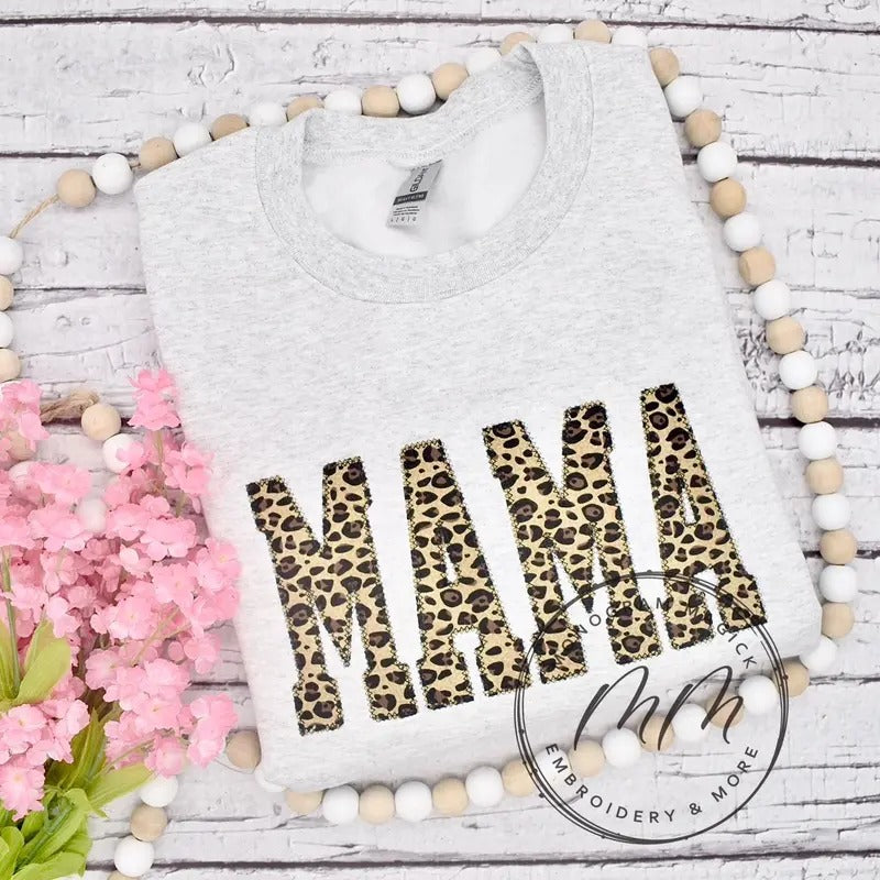Leopard Mama Sweathshirt - CHOOSE ANY NAME Comfort Fit T-Shirts, Hoodie, Sweatshirt | HypeDripTees.com