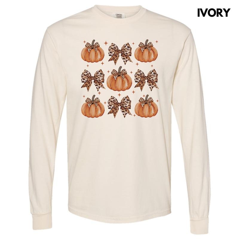 Leopard Pumpkin Coquette Collage Long Sleeve Comfort Colors T-Shirt 'NLB' Hoodie, Sweatshirt | HypeDripTees.com