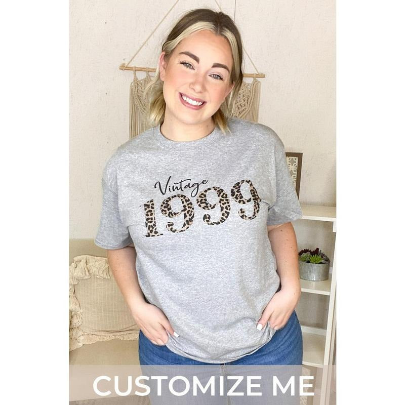 Leopard Vintage Birth Year T-Shirt Hoodie, Sweatshirt | HypeDripTees.com