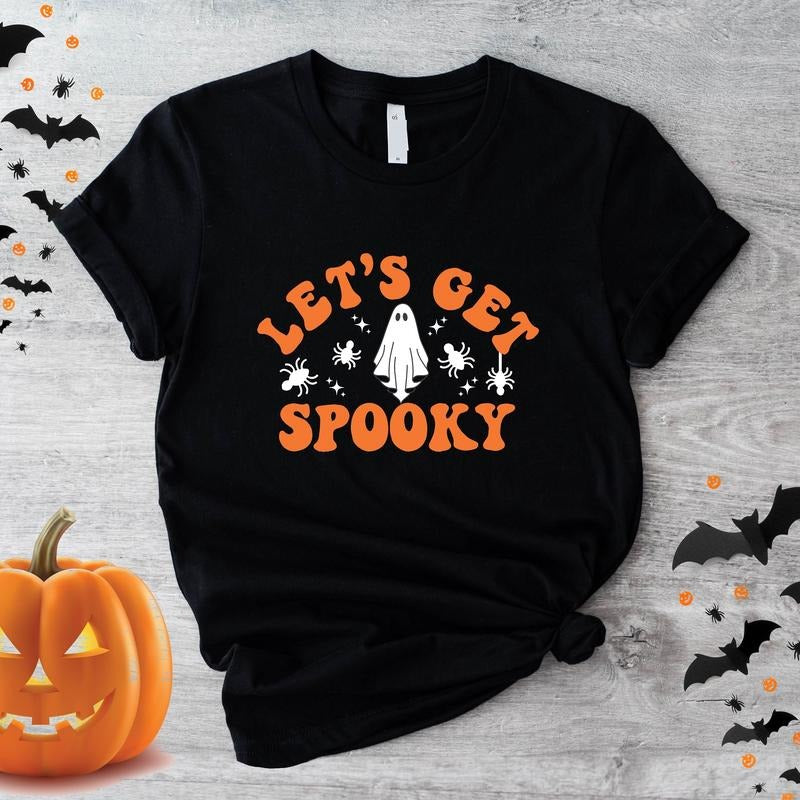 Let's Get Spooky T-Shirt, Funny Matching Halloween Party Tee, Spooky Season Shirt, Unisex Ghouls Tee. Hoodie, Sweatshirt