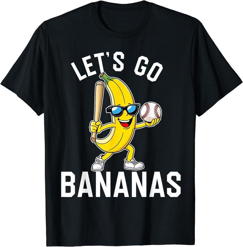 Let's Go Bananas Funny Banana T-Shirt | Unisex Cotton Tee Gift, Crewneck, Short Sleeve Hoodie, Sweatshirt | HypeDripTees.com