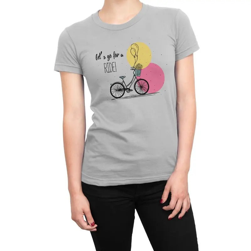 Let's Go for a Ride Bicycle Women's T-Shirt Casual Crewneck Hoodie, Sweatshirt | HypeDripTees.com