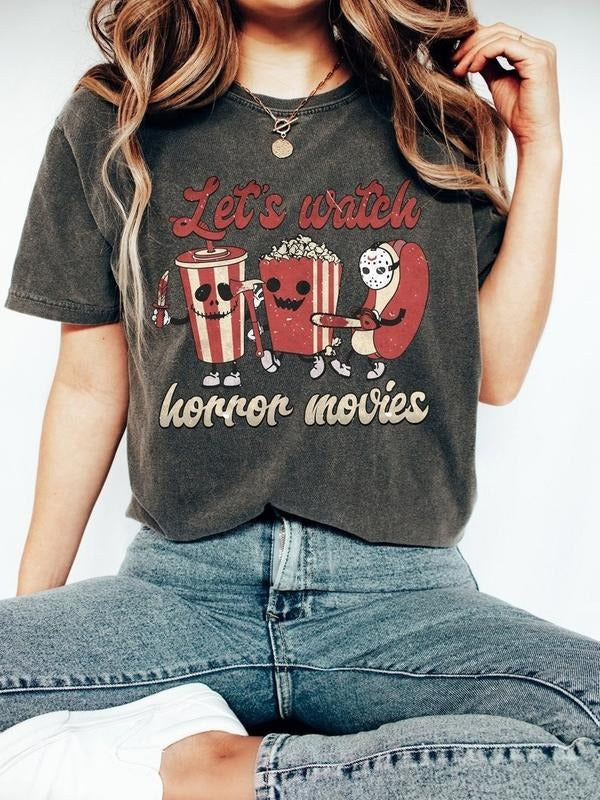 Let's Watch Horror Movies Shirt, Horror Movies Tee, Scary Movie Shirt, Horror Shirt, Halloween Shirt, Halloween Gifts...