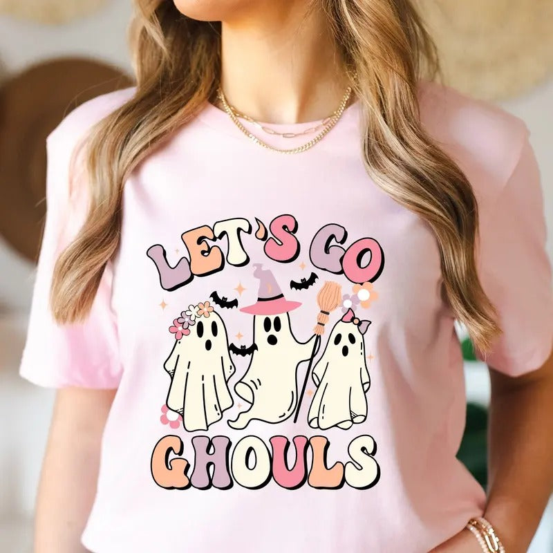 Lets Go Ghouls Shirt, Spooky Season Tee, Vintage Halloween Shirt, Retro Halloween Cowgirl Shirt, Cowgirl Halloween Shirt,...