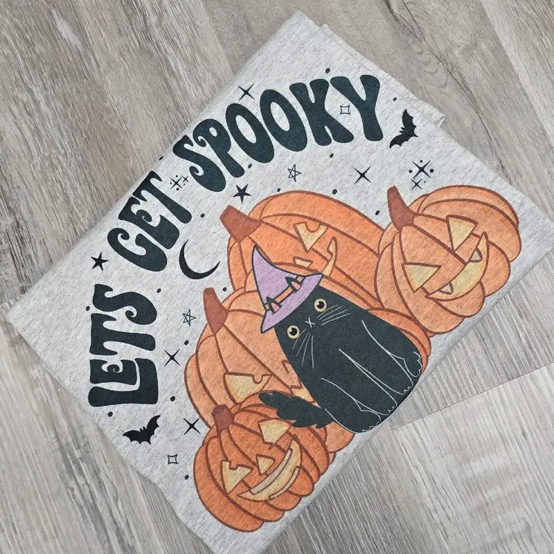 Lets get spookyyyyy Graphic Tee or Sweatshirt Fit Loose Hoodie | HypeDripTees.com