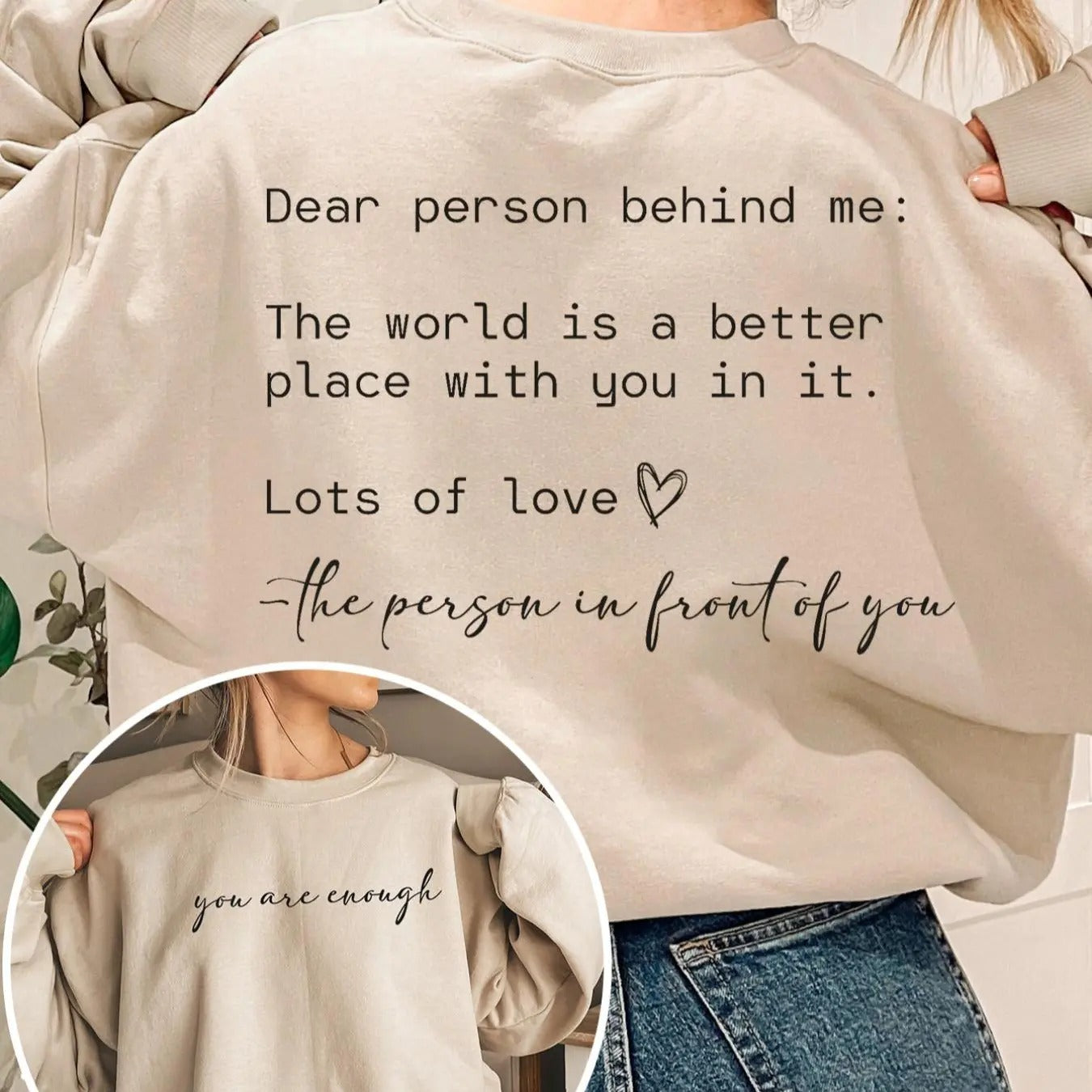 Women's Plain/Letter Print Drop Shoulder Sweatshirt, Casual Long Sleeve Round Neck Pullover for Fall & Winter, Women's...