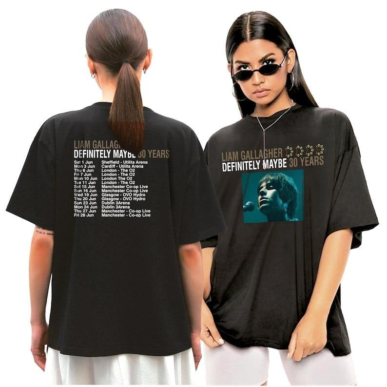 Liam Gallagher T shirt Definitely Maybe 2024 Tour tshirt Hoodie, Sweatshirt | HypeDripTees.com