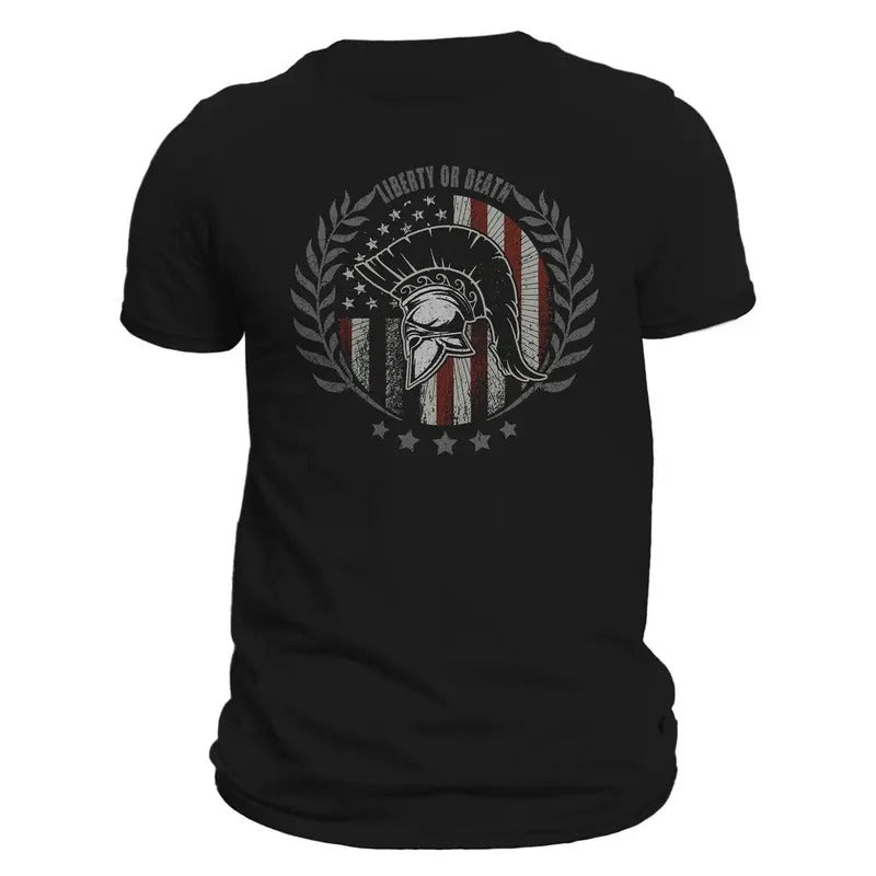Liberty or Death American Spartan Warrior Men's T-Shirt Casual Classic Hoodie, Sweatshirt | HypeDripTees.com