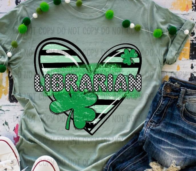 Librarian Clover Heart DTF Transfers - THIS IS NOT A SHIRT Hoodie, Sweatshirt | HypeDripTees.com