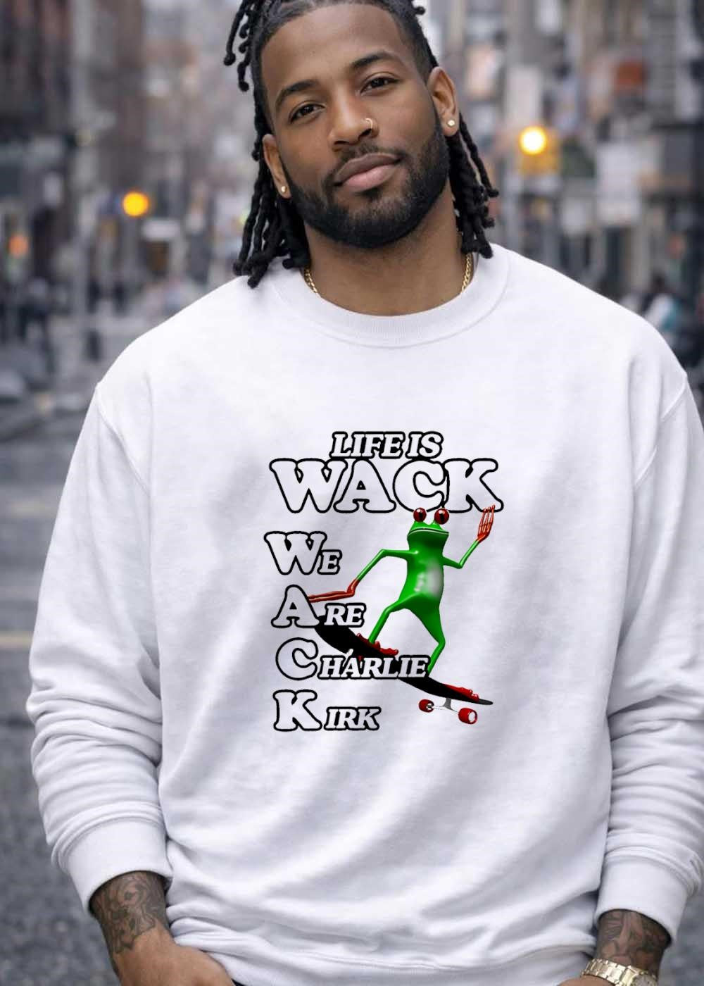 Life is Wack We Are Charlie Kirk Skateboarding Frog T-Shirt
