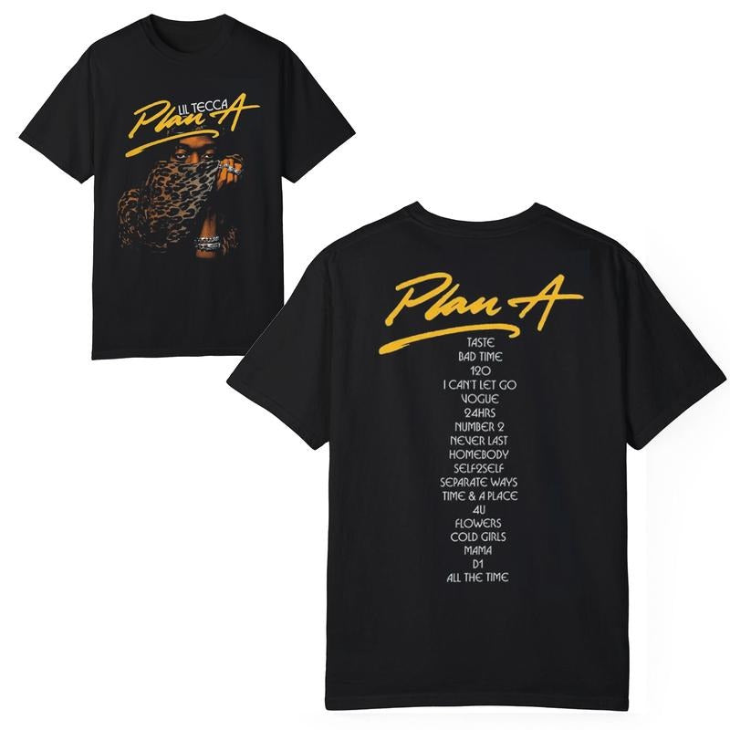 Lil Tecca Plan A Tour T-Shirt, 2025 Concert Setlist Tee, Hip Hop Music Tour Merch, Vintage Rap Graphic Shirt, Unisex...