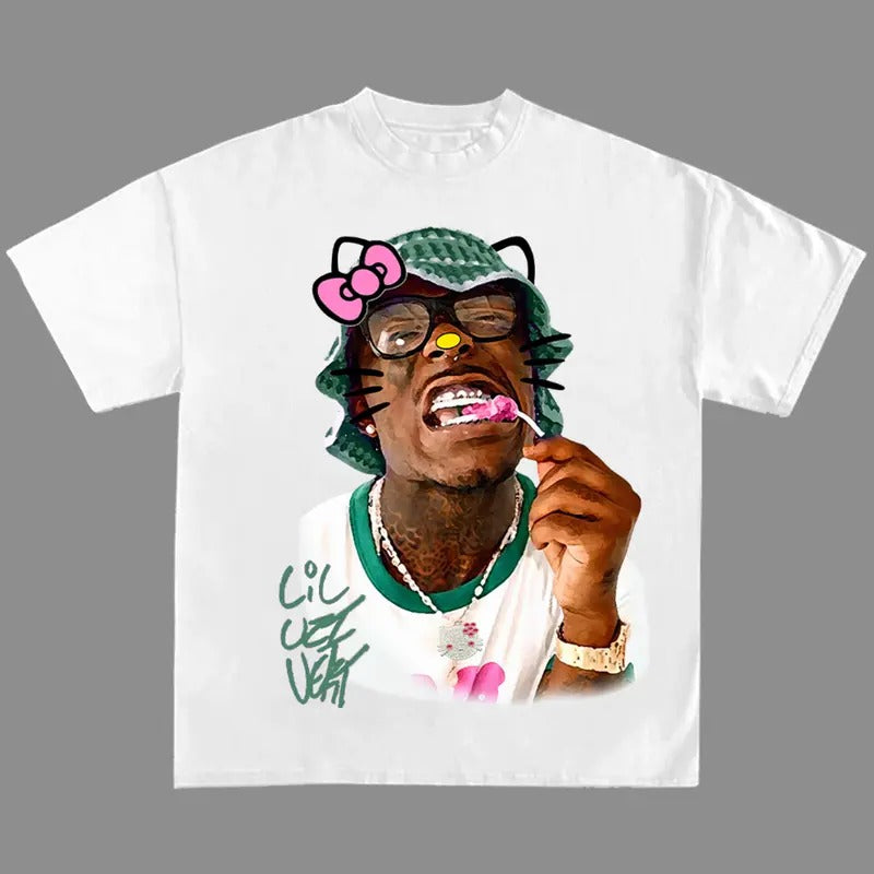 Lil Uziii Green Kitty Rap Tee Shirt Cute Y2k Shirt Top Womenswear Underwear Streetwear Hoodie, Sweatshirt | HypeDripTees.com
