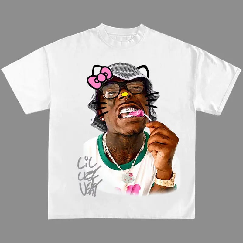 Lil Uziii Grey Kitty Rap Tee Shirt Cute Y2k Shirt Top Womenswear Hoodie, Sweatshirt | HypeDripTees.com