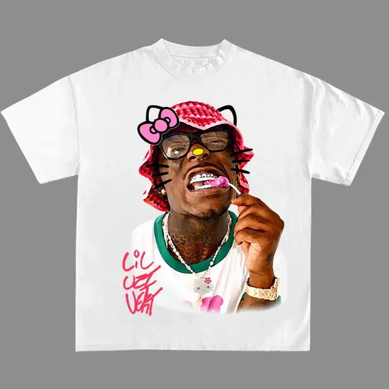 Lil Uziii Red Kitty Rap Tee Shirt Cute Y2k Shirt Top Womenswear Hoodie, Sweatshirt | HypeDripTees.com