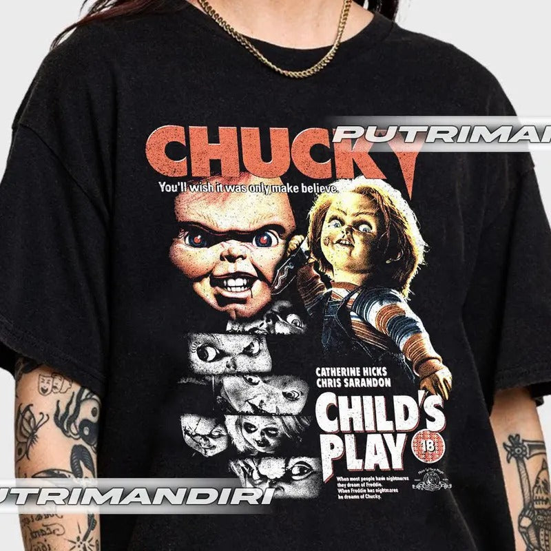 Limited Chucky Horror Movie T-Shirt, Halloween Movie T-Shirt, Gift For Woman and Man Unisex T-Shirt Hoodie, Sweatshirt