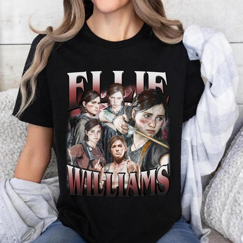 Limited Ellie Williams Last of US Vintage T-Shirt, The Last Of Us Fan Sweatshirt, Joel And Ellie Hoodie, Gift For Women...