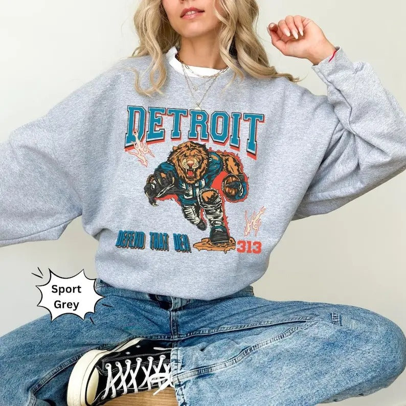Lions Football Vintage Retro Style Football Sweatshirt T-Shirts, Hoodie | HypeDripTees.com