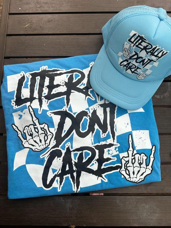 Literally Don't Care CC TShirt, Alt Fashion, Comfy, Short Sleeve, Summer Shirts, Vintage Graphic Tee Hoodie, Sweatshirt