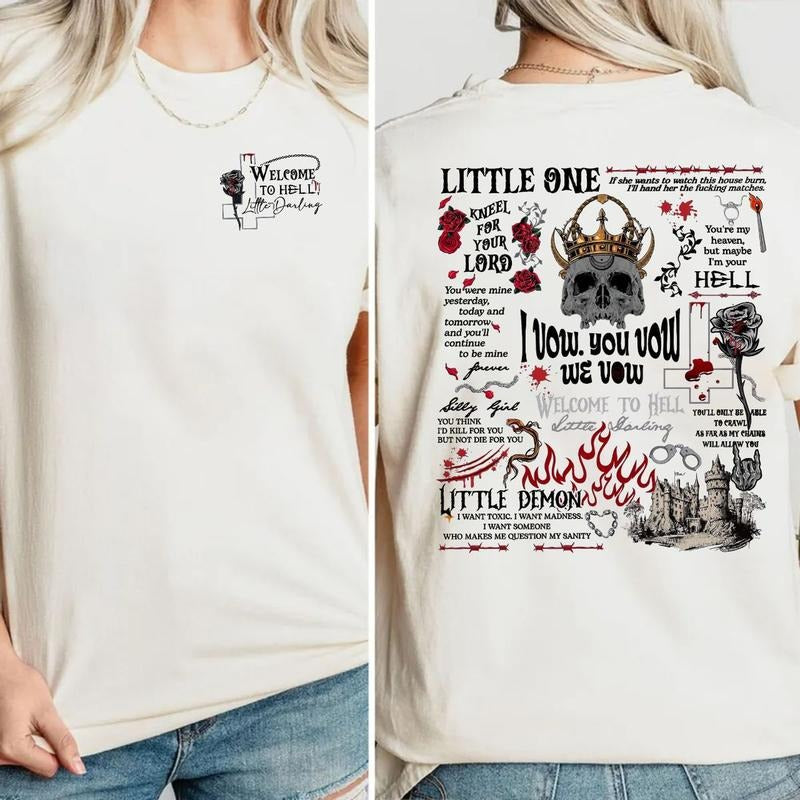 Little Darling Bookish Babe T Shirt For Book Lovers Literary Graphic Shirt Vow Bookish Shirt Dark Romance, Unisex Sweater...