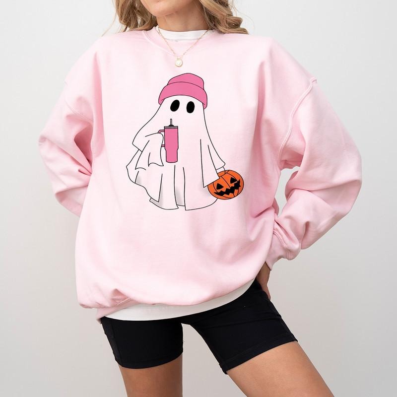 Little Ghost Ice Coffee Sweatshirtt, Ghost Sweatshirt, Halloween Tee, Cute Ghost Shirt, Little Ghost Ice Coffee...