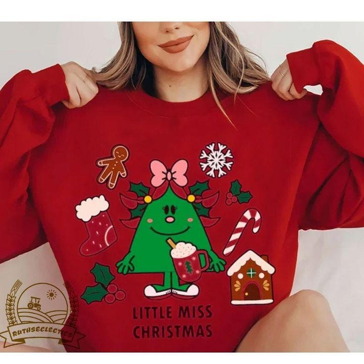 Little Miss Christmas Sweatshirt, Family Christmas Matching Sweatshirt, Christmas Sweater, Mr. Men Inspired T-Sweatshirt,...