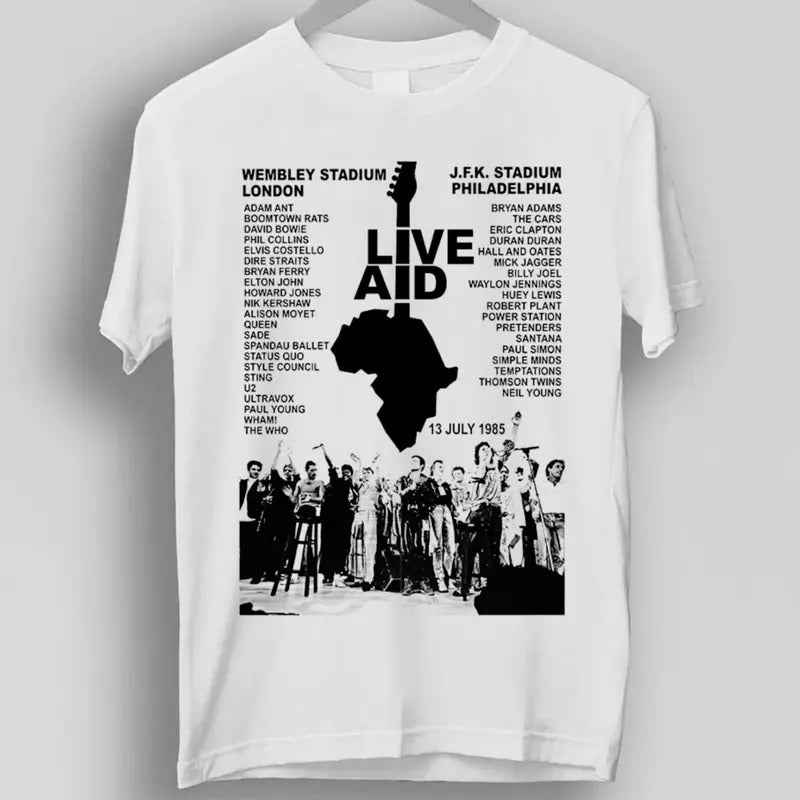 Live Aid Concert Music Gig Event Live 1985 Wembley 80s Gift Tee T Shirt, Hoodie, Sweatshirt | HypeDripTees.com