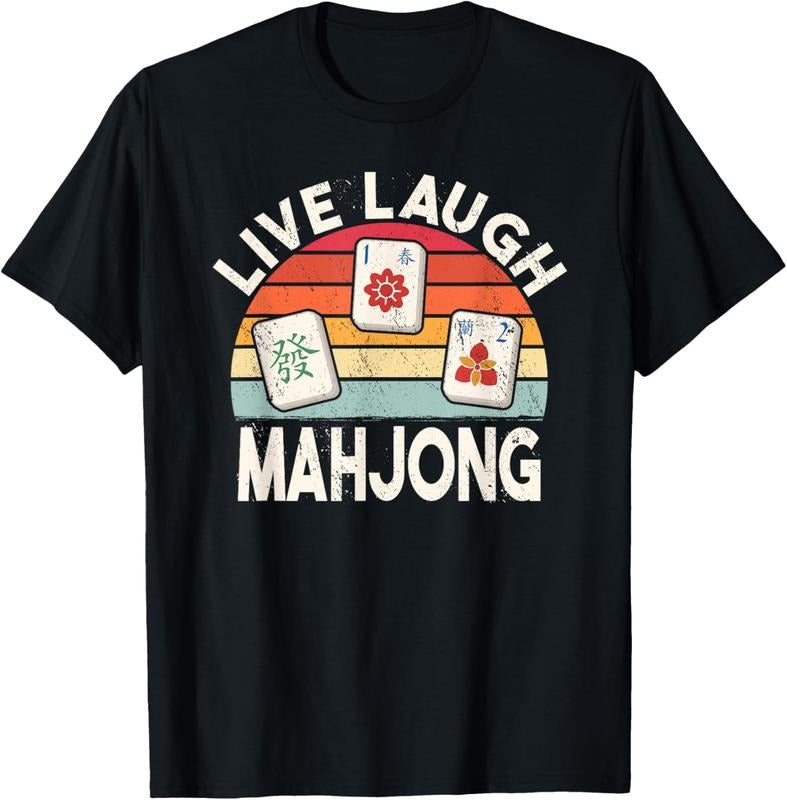 Live Laugh Mahjong retro mah-jongg chinese game tiles T-Shirt Hoodie, Sweatshirt | HypeDripTees.com