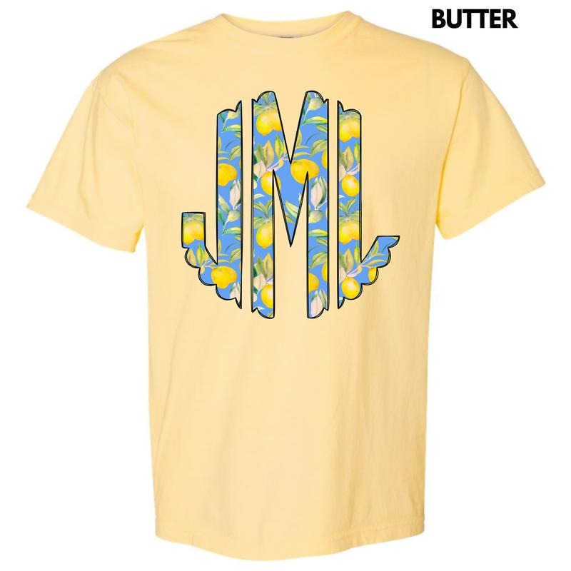 Lively Lemons Monogram Comfort Colors T-Shirt 'NLB' Hoodie, Sweatshirt | HypeDripTees.com