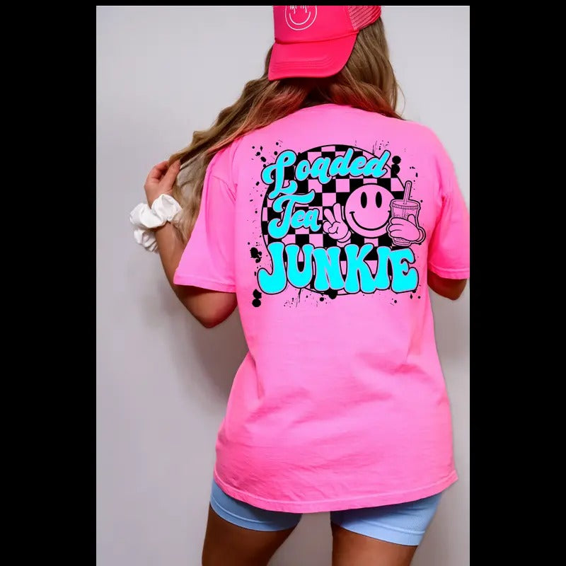 Loaded Tea Junkie Teal Tshirt Casual Comfort Hoodie, Sweatshirt | HypeDripTees.com