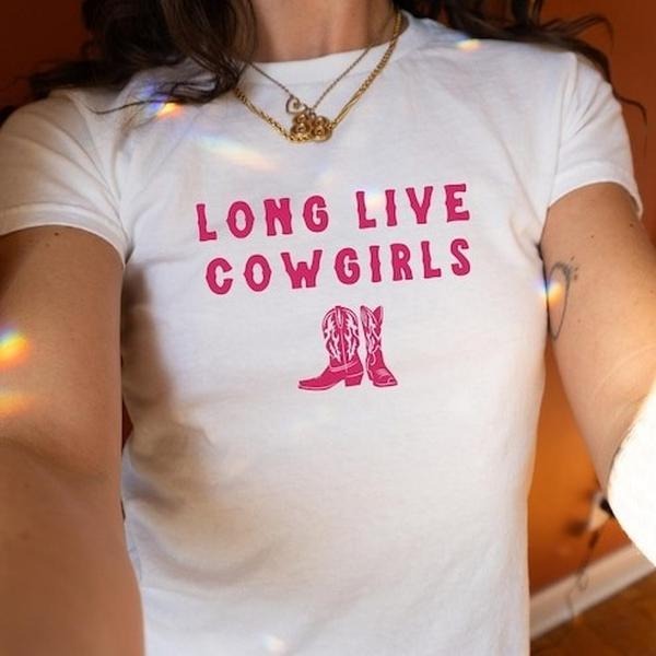 Long Live Cowgirls Baby Tee Country I Love Cowboys Shirt Collar Cotton Hoodie, Sweatshirt | HypeDripTees.com