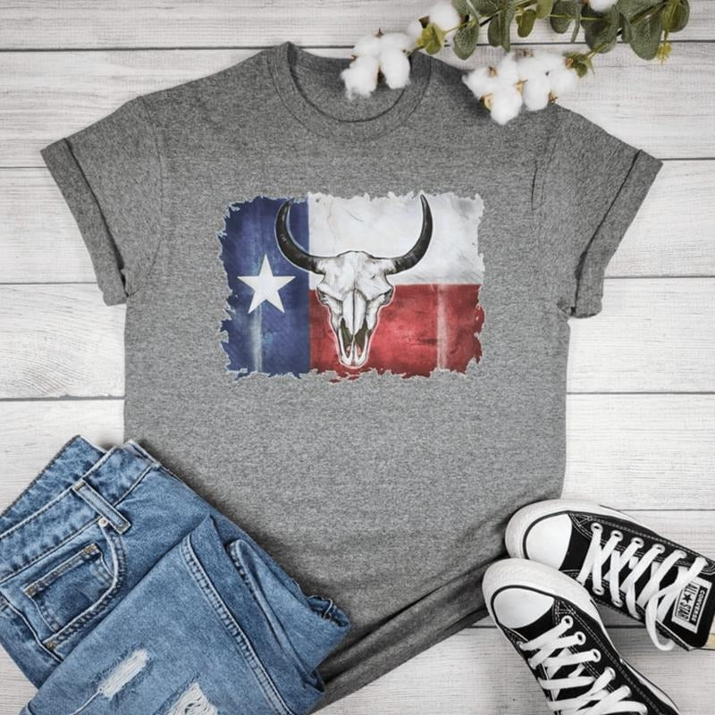 Longhorn Texas Flag Graphic T-shirt Hoodie, Sweatshirt | HypeDripTees.com