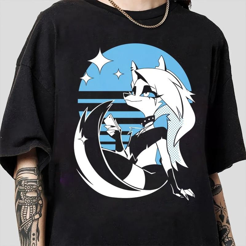 Loona Demon Form Gothic T-Shirt, T-Shirt, T-Shirt, Helluva Boss Characters, Helluva Boss Cartoon , Birthday Gift for fan...