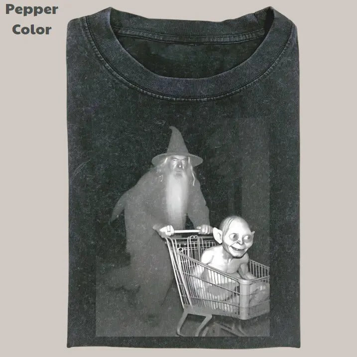 Lord of the Rings Vintage Tee, Galdalf Gollum Shopping T-Shirt, Meme Cringe Funny Dumb Shirts, Unisex Movie Shirt...