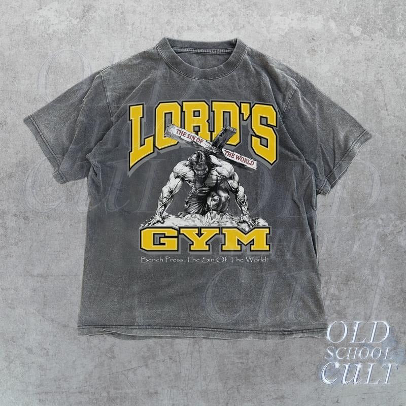Lords Gym Vintage 90s Graphic Shirt, Jesus Pump Cover Shirt, Bench Press The Sin Of The World, Christian Gifts Shirt,...